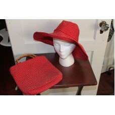 San Diego Hat Co. Red Large Brim Derby Hat & Matching Purse KY Derby  eb-87226071